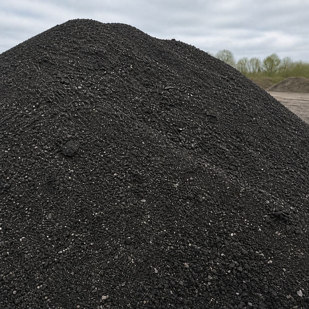 Crushed asphalt stockpile