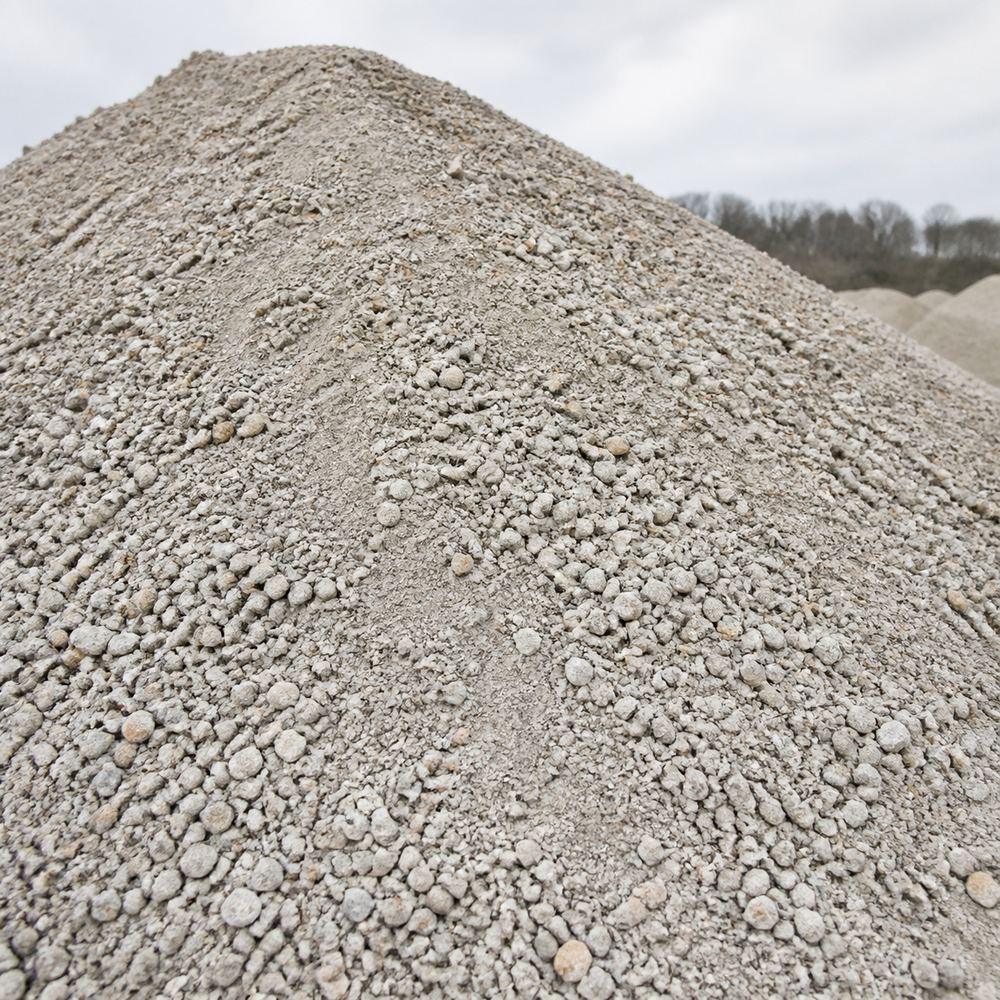 Crushed concrete stockpile