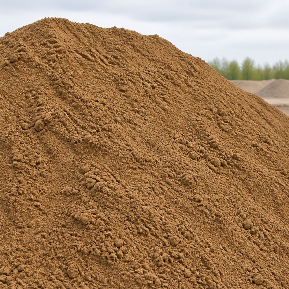 Screened clay stockpile